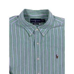 Ralph Lauren Mens XXL Classic Fit Striped Oxford Button Down Vintage